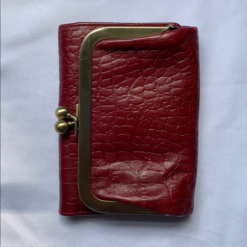 Hobo red leather wallet